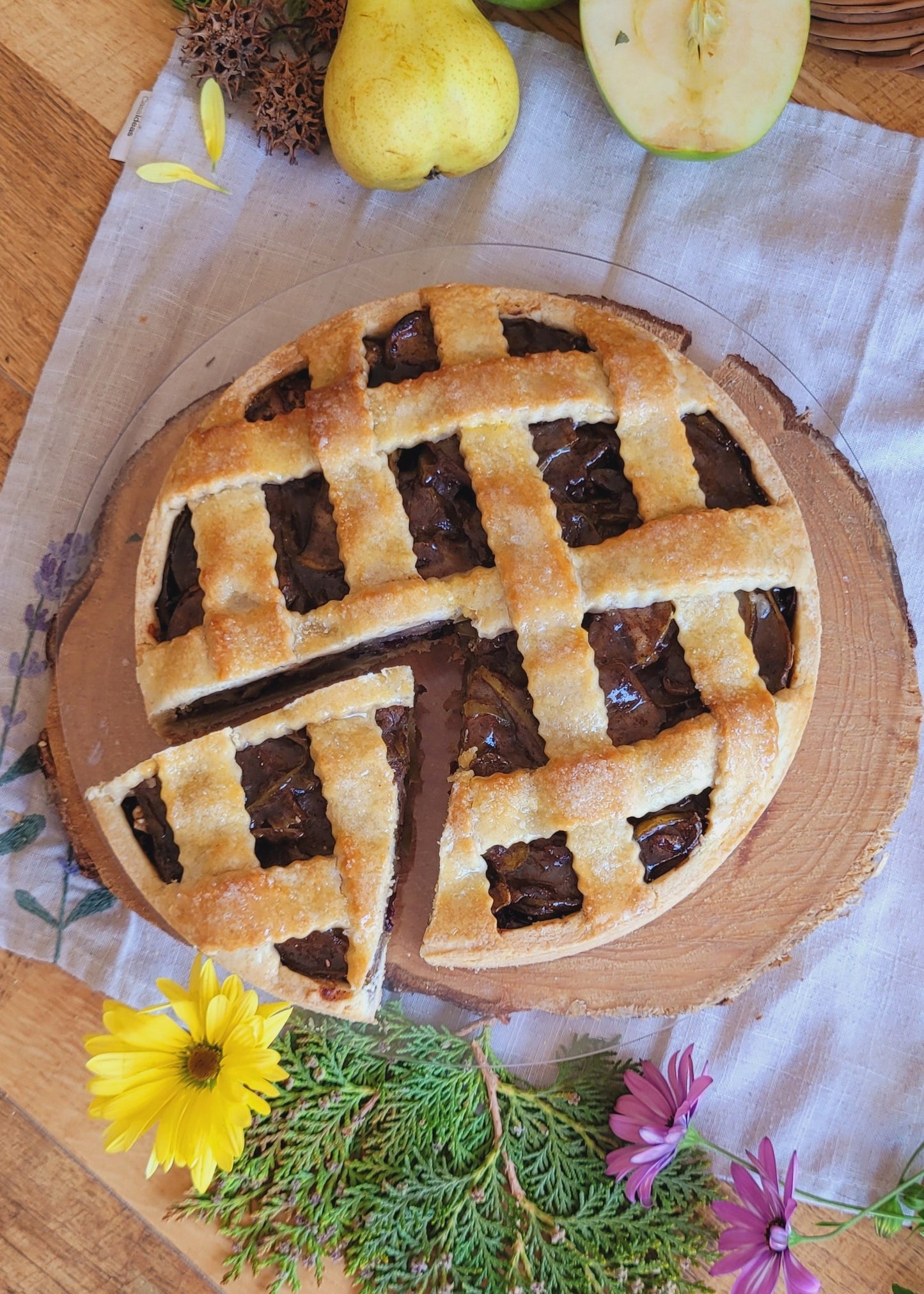 Tarta de manzana y pera