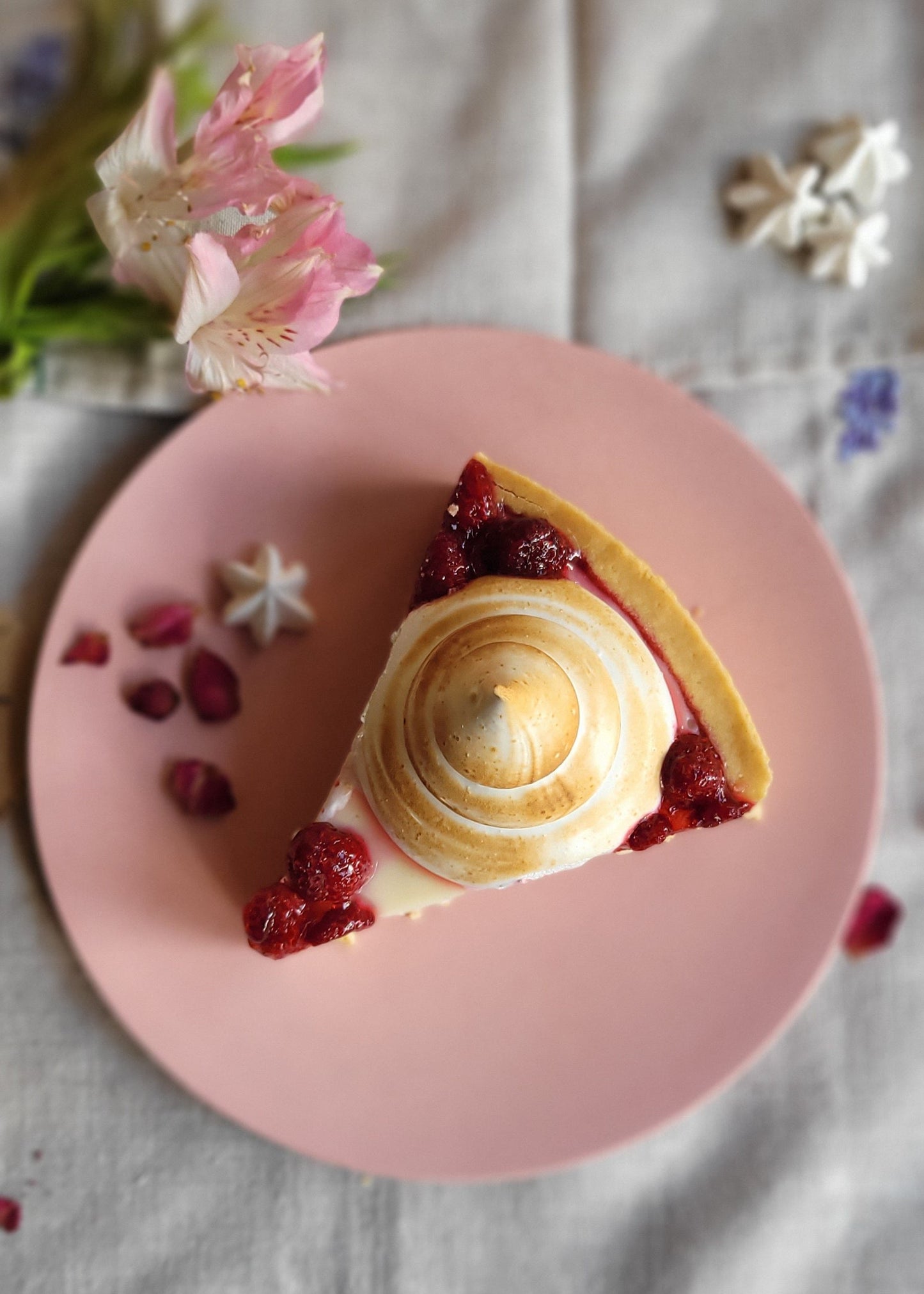 Pie de frambuesa y limón